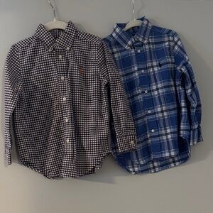 Set of 2- Ralph Lauren Blue Label Kids Checkered and Plaid Shirts